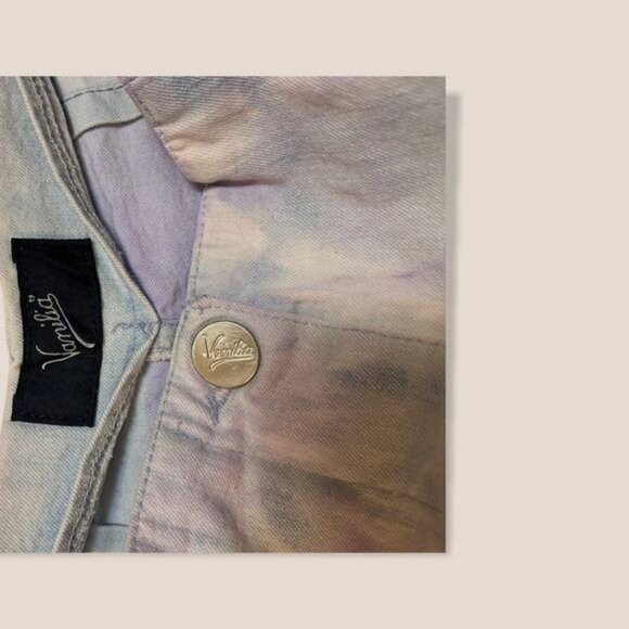 Vanilia tie dyed Raw Hem Denim Shorts 26" Waist - Picture 7 of 7